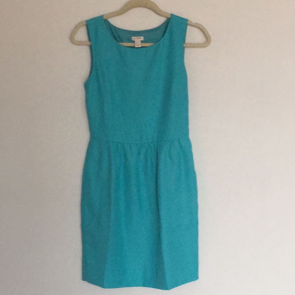 J. Crew Factory teal aqua blue dress